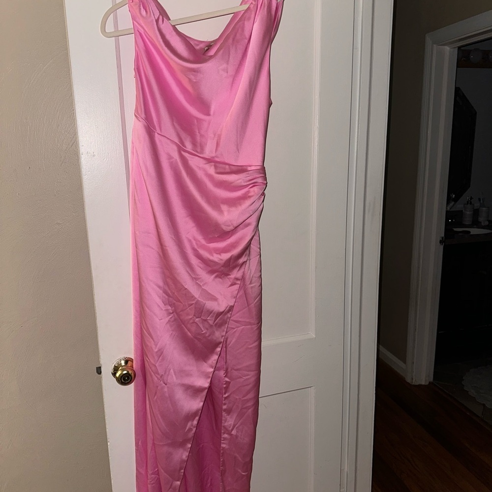 Elegant Pink Satin Gown